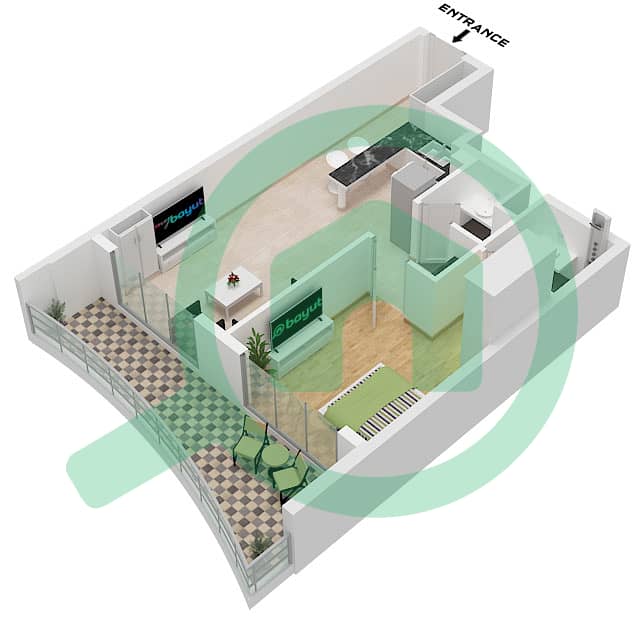 Nautis Residences - 1 Bedroom Apartment Unit 4,6 FLOOR 2-3 Floor plan interactive3D