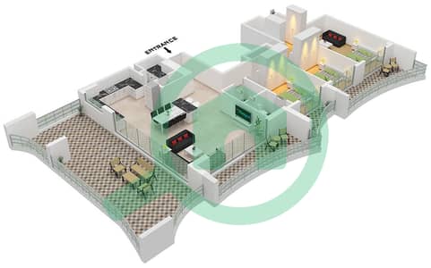 Nautis Residences - 3 Bedroom Apartment Type 1,4 FLOOR 8 Floor plan