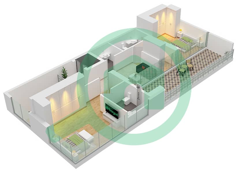 Nautis Residences - 4 Bedroom Townhouse Type/unit A / UNIT 1 Floor plan Floor Third interactive3D