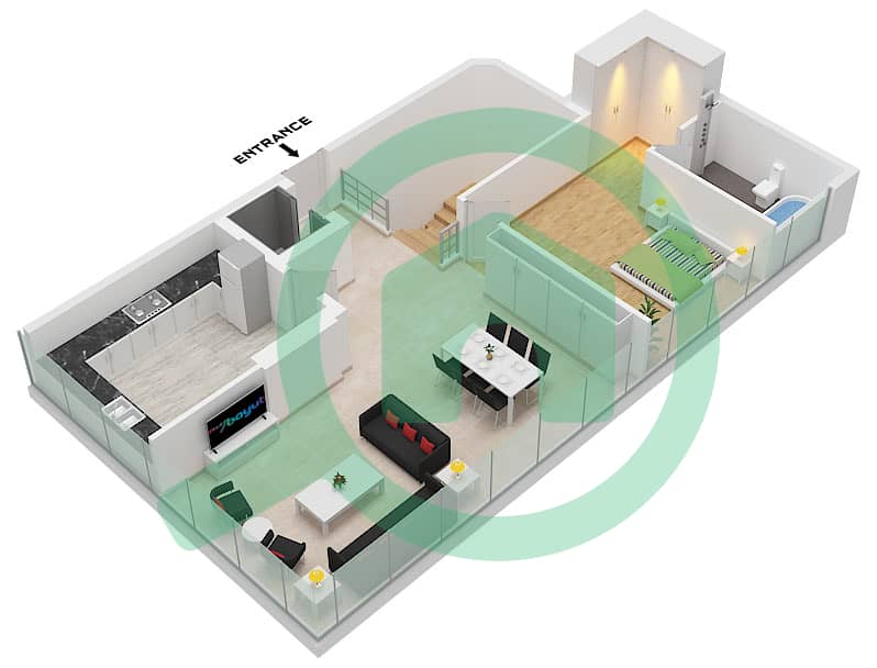 Floor Third Nautis Residences - 3 Bedroom Townhouse Type/unit B / UNIT 3 Floor plan Floor Third interactive3D