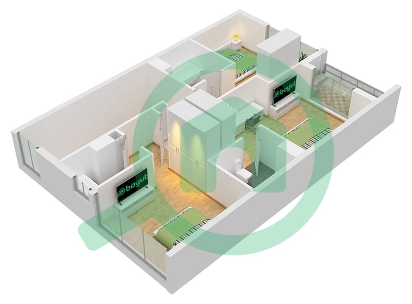 Odora - 3 Bedroom Townhouse Type R2-M Floor plan Floor First interactive3D
