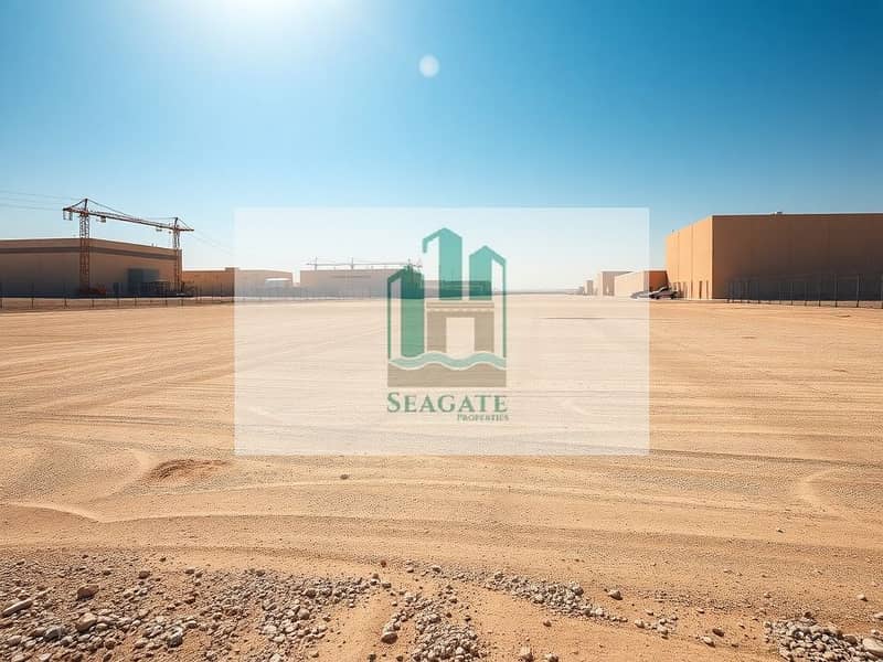 2 A_high_quality_image_of_a_large_empty_industrial_plot_in_a_desert_environment_similar_to_locations_in_the_UAE. _The_plot_is_flat_and_cleared_with_a_smooth_surface_of_packed_sand_and_gravel. _The_background_features_ind. jpeg