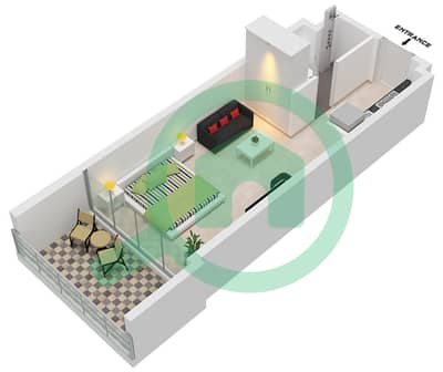 Havencia - Planimetria del piano di Monolocale Appartamento Tipo/unità B / UNIT 2 FLOOR 2