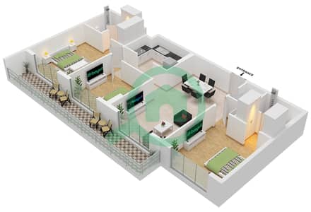 Sunbliss Residences - 3 Bedroom Apartment Type A Floor plan