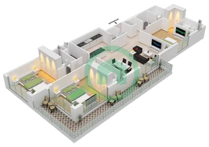 Sunbliss Residences - 3 Bedroom Apartment Type C Floor plan