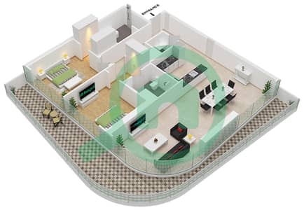 RP Heights - 2 Bedroom Apartment Unit 02 FLOOR 36 Floor plan RP Heights - 2 Bedroom Apartment Unit 02 FLOOR 36 Floor plan