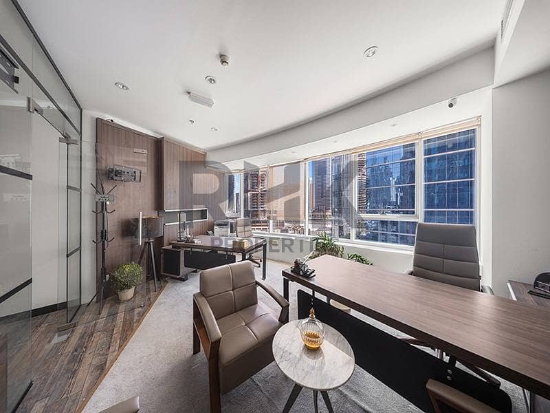 4 Private office with executive desk, meeting table and Marina tower views Dubai