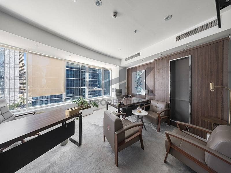 6 Spacious manager office with lounge seating and skyline windows in Dubai