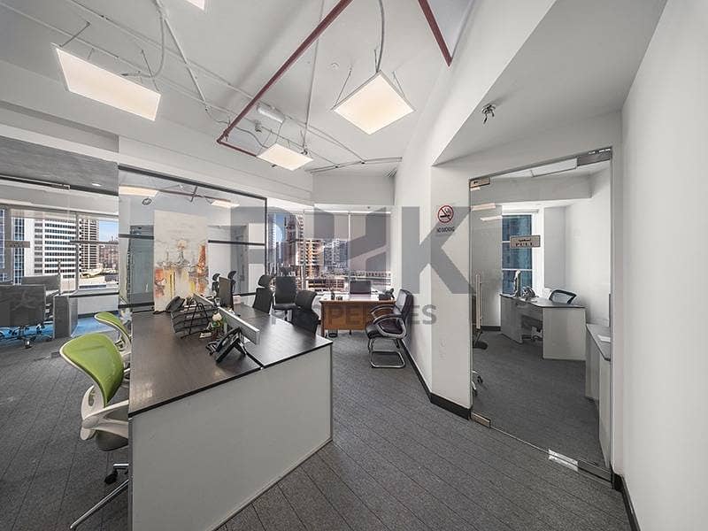 8 Fitted open-plan office with private cabin and city views in JLT Dubai
