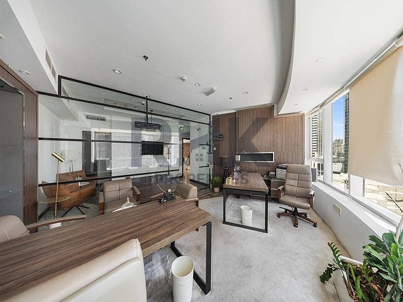20 Fitted director office with dual desks, glass partition and Marina views Dubai