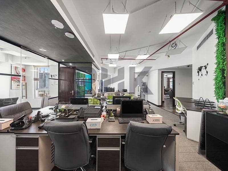 22 Fitted office workstations with glass cabin and tower views in JLT Dubai