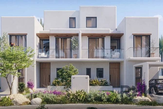 8 Rivana townhouse contemporary front elevation with landscaped garden at The Valley Dubai