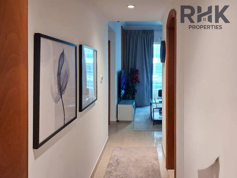 11 Bathroom with bathtub, shower and pedestal sink in Dubai Marina apartment
