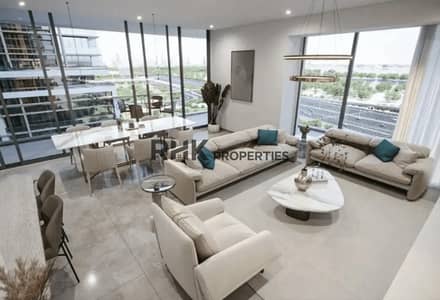 1 Camera Appartamento in vendita a Sobha Hartland, Dubai - Sobha One living room interior with floor-to-ceiling windows and park views Dubai