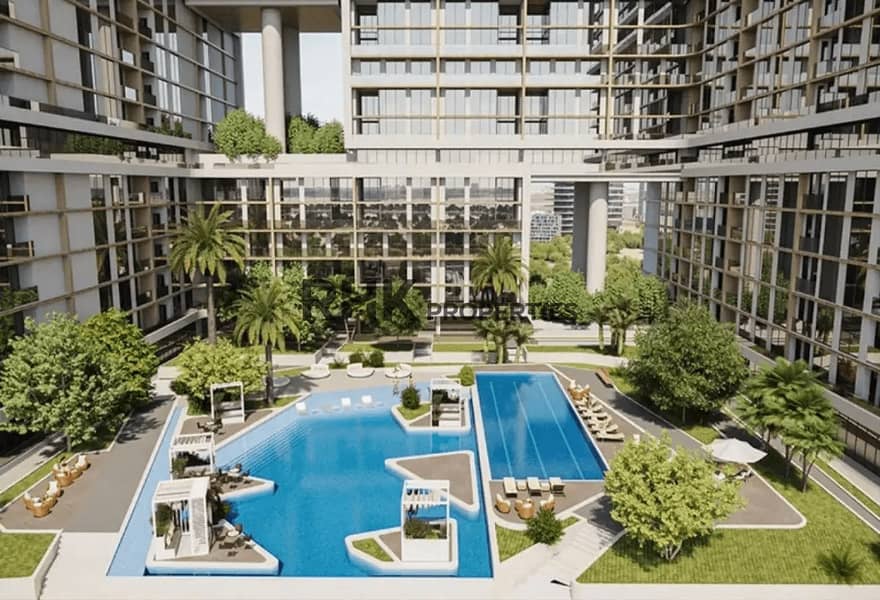 7 Sobha One resort-style swimming pool and landscaped courtyard amenities Dubai