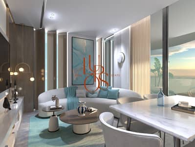 1 Schlafzimmer Wohnung zum zum Verkauf in Dubai Studio City, Dubai - Samana_Santorini_01_Living_Dining_Sunset_Concept_Render. jpg