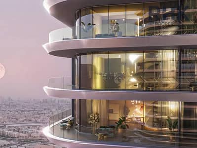 1 Camera Appartamento in vendita a Dubai Science Park, Dubai - High-floor luxury apartment balconies with panoramic Dubai skyline at dusk