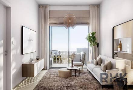 1 Camera Appartamento in vendita a Jumeirah Village Circle (JVC), Dubai - The Portman by Ellington Properties living room with balcony city views and open-plan kitchen in Dubai