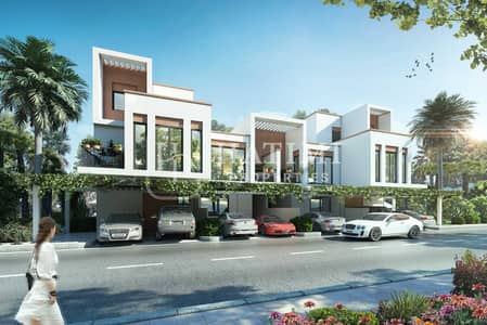 تاون هاوس 5 غرف نوم للبيع في داماك لاجونز، دبي - Lagoon Townhouse (5AE-4AM) Costa Brava - FRONT. jpg