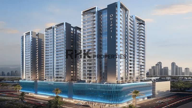 12 Luminar Tower Object 1 Dubai residential high-rise with illuminated podium and city skyline