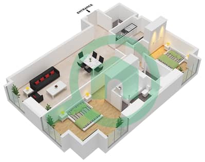 Marina 101 - 2 Bedroom Apartment Unit 1 Floor plan