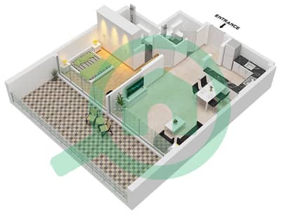 AARK Residences - 1 Bedroom Apartment Unit 5 FLOOR 1-10 Floor plan