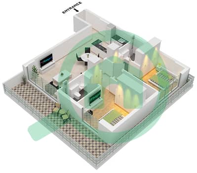 AARK Residences - 2 Bedroom Apartment Unit 6 FLOOR 1-10 Floor plan