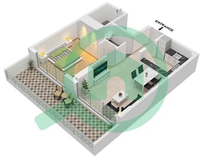 AARK Residences - 1 Bedroom Apartment Unit 7 FLOOR 1-10 Floor plan