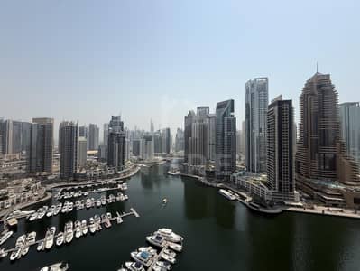 2 Bedroom Apartment for Rent in Dubai Marina, Dubai - 2BR-Marina View | High Floor | Unfurnished