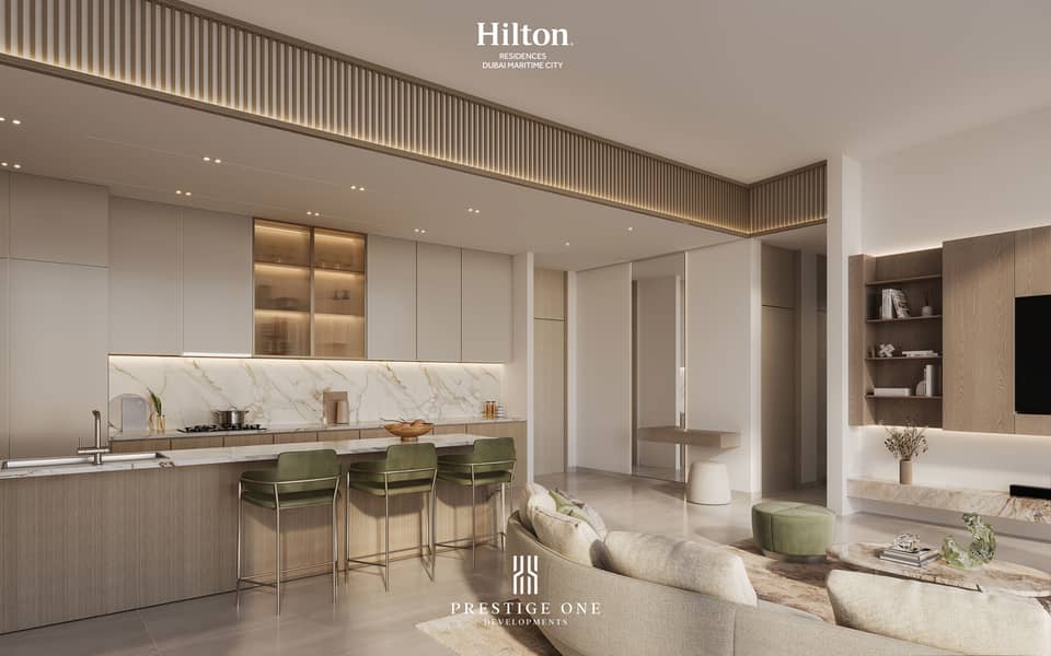 4 3BR_Living-Dining-kitchen_V2- Hilton Residences DMC. jpg