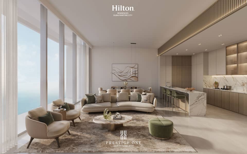 9 3BR_Living-Dining-kitchen- Hilton Residences DMC. jpg