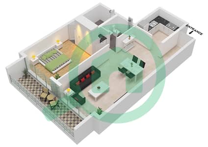 Solitaire Cascades - 1 Bedroom Apartment Type/unit A / UNIT 02 FLOOR 6 Floor plan