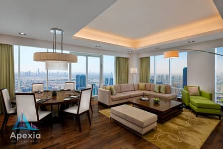بنتهاوس 3 غرف نوم للايجار في الصفوح، دبي - Deluxe Three Bedroom Penthouse_Dining & Living Room. jpg بنتهاوس 3 غرف نوم للايجار في الصفوح، دبي - Deluxe Three Bedroom Penthouse_Dining & Living Room. jpg