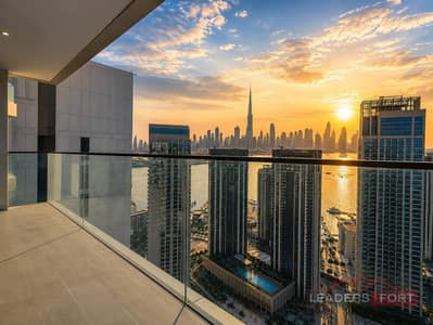 2 Bedroom Apartment for Rent in Dubai Creek Harbour, Dubai - Fully Furnished | Sea & Burj Khalifa View | High Floor