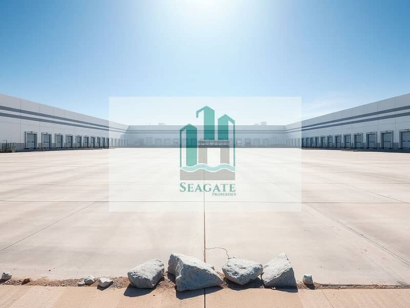 4 A_vast_empty_industrial_plot_during_the_daytime_showcasing_modern_pristine_warehouses. _The_concrete_surface_is_smooth_and_clean_emphasizing_the_openness_of_the_area. _The_background_features_large_neatly_arranged_loa - Copy. jpeg