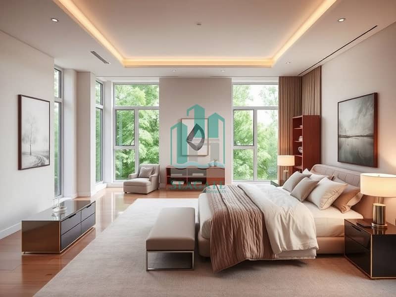 6 A_modern_stylish_bedroom_design_with_a_cozy_atmosphere. _The_room_features_a_large_bed_with_plush_bedding_elegant_side_tables_with_lamps_and_a_minimalist_design. _Large_windows_let_in_plenty_of_natural_light_showcasing. jpeg