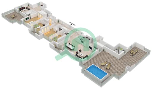 Executive Tower J - Planimetria del piano di 4 Camere Appartamento Tipo/unità J40 / UNIT 1-2 FLOOR 29