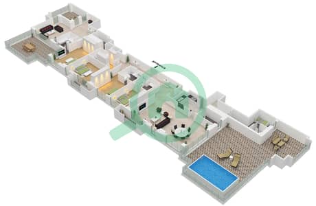 Executive Tower J - Planimetria del piano di 4 Camere Appartamento Tipo/unità J40 / UNIT 1,2 FLOOR 29