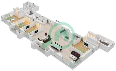 Executive Tower J - Planimetria del piano di 4 Camere Appartamento Tipo/unità J41/UNIT 1-2 FLOOR 32-39