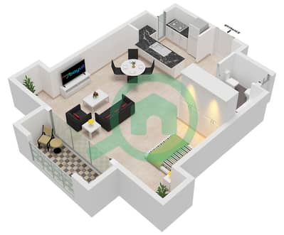 Executive Tower J - Planimetria del piano di Monolocale Appartamento Tipo/unità J51/UNIT 2,4,5,7 FLOOR 3