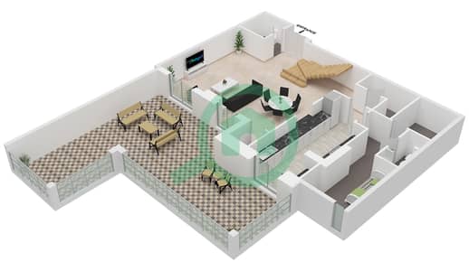 Executive Tower J - Planimetria del piano di 3 Camere Appartamento Tipo/unità JG03 / UNIT 4,8 FLOOR 1,2