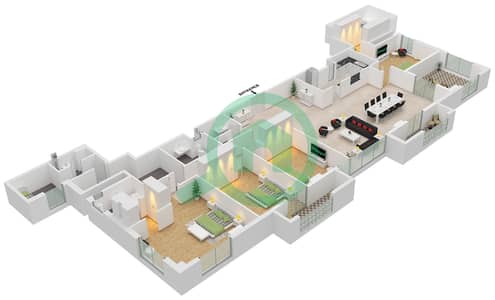 Executive Tower J - Planimetria del piano di 4 Camere Appartamento Tipo/unità J41/UNIT 1,2 FLOOR 32-39