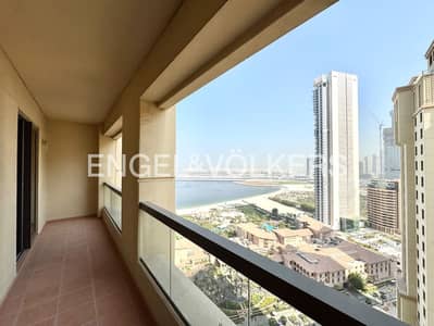 2 Bedroom Flat for Rent in Jumeirah Beach Residence (JBR), Dubai - Unfurnished | High Floor | Sea View | Big Balcony