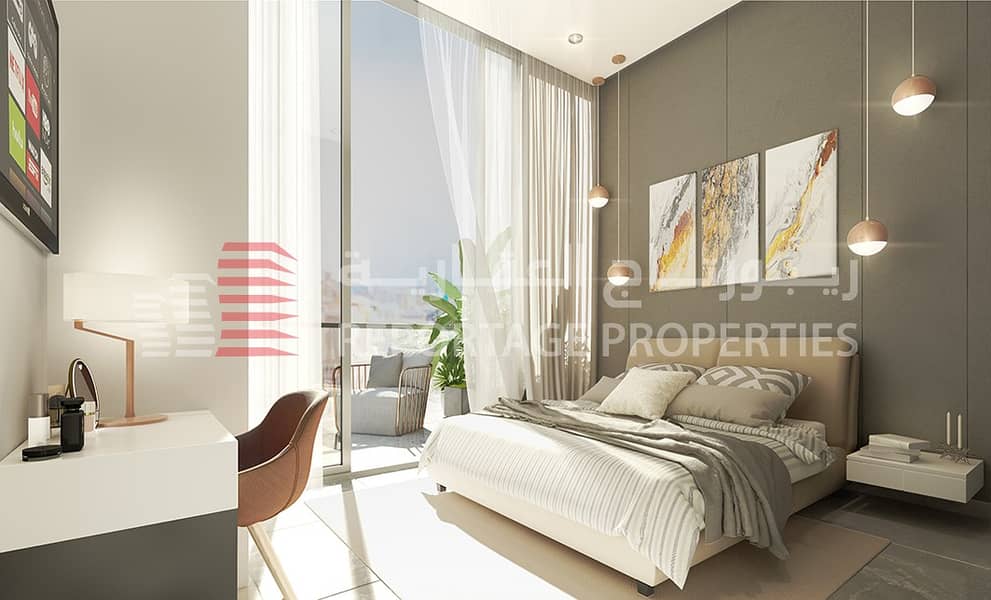 CONTEMPORARY DESIGN APARTMENT AT THE GATE OF MASDAR CITY WITH A FABULOUS VIEW OF THE POOL