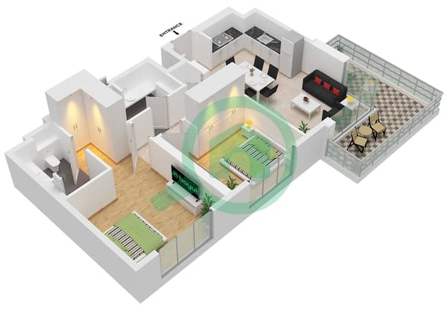 Type 4 Unit 5,9 Floor Podium
Unit 6,10 Floor 1
Unit 8,12 Floor 2-11
Unit 8 Floor 12-15