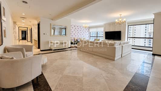 4 Bedroom Flat for Rent in Jumeirah Beach Residence (JBR), Dubai - 4BR- Fully Furnished-Higher Floor-Best View- Ready
