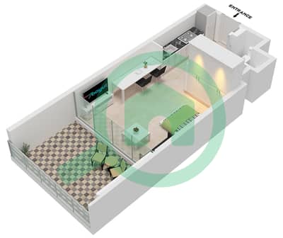 Binghatti Starlight - Studio Apartment Type 1 Floor plan