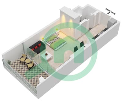 Binghatti Starlight - Studio Apartment Type 4 Floor plan