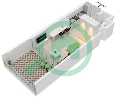 Binghatti Starlight - Studio Apartment Type 5 Floor plan