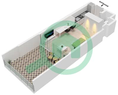 Binghatti Starlight - Studio Apartment Type 9 Floor plan